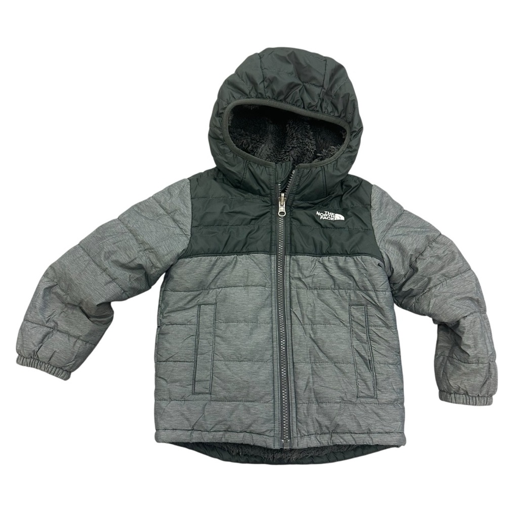 The North Face Reversible Mount Chimbo Full-Zip Hooded Jacket Black Gray Size 4T